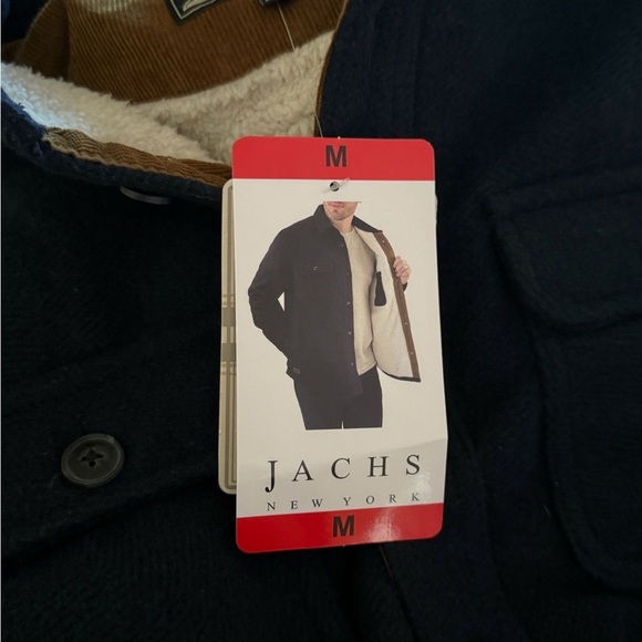 Jachs Men's Dark Blue Wool blend Shirt Jacket Size M - Picture 8 of 10